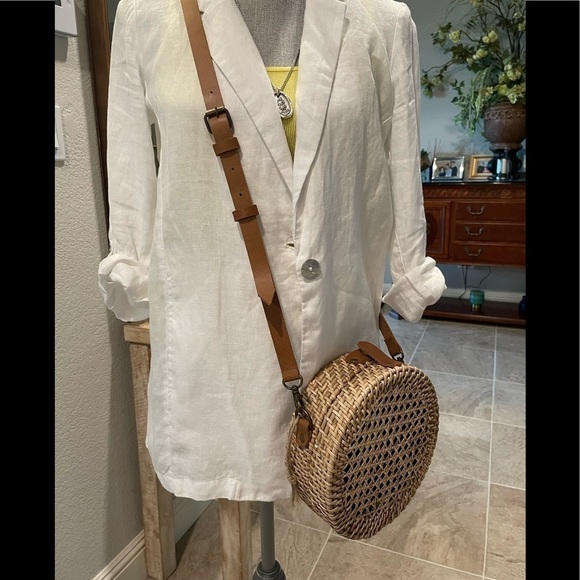 - New - Circular Ratten Crossbody Bag - Picture 2 of 7